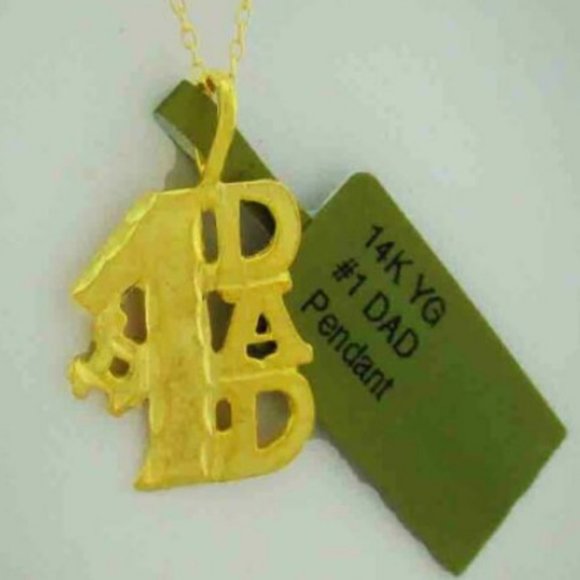#1 Dad Pendant 14K Yellow Gold